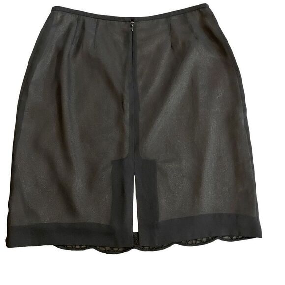 Tahari Arthur S Levins Luxe petite size 6P black with tan under lay lace trim - Picture 5 of 9